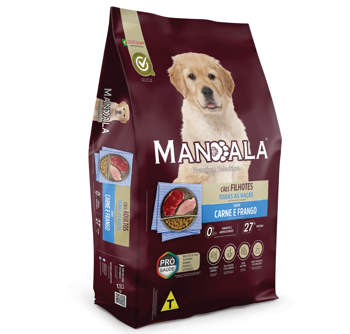Foto - Mandala Premium Cães Filhote Todas Raças Sabor Carne e Frango