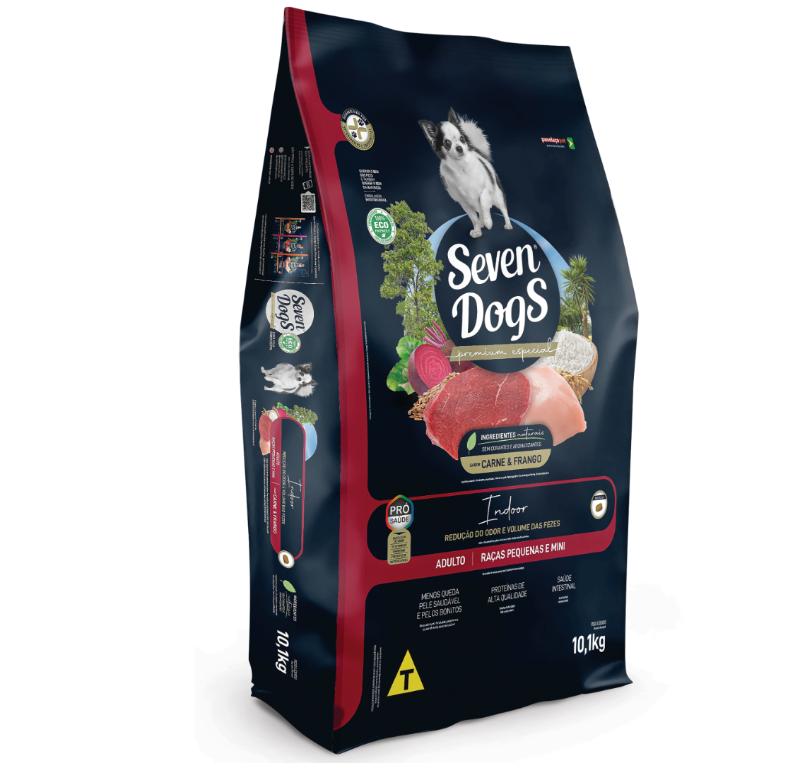 Foto - SevenDogs Adulto Pequeno e Mini Indoor Sabor Carne e Frango