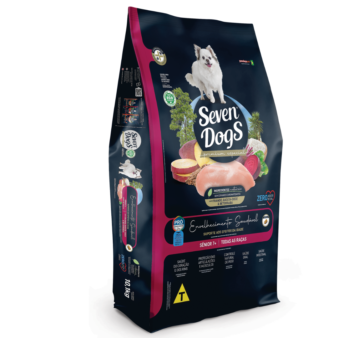 Foto - SevenDogs Sênior Todas Raças Sabor Frango, Batata Doce e Beterraba