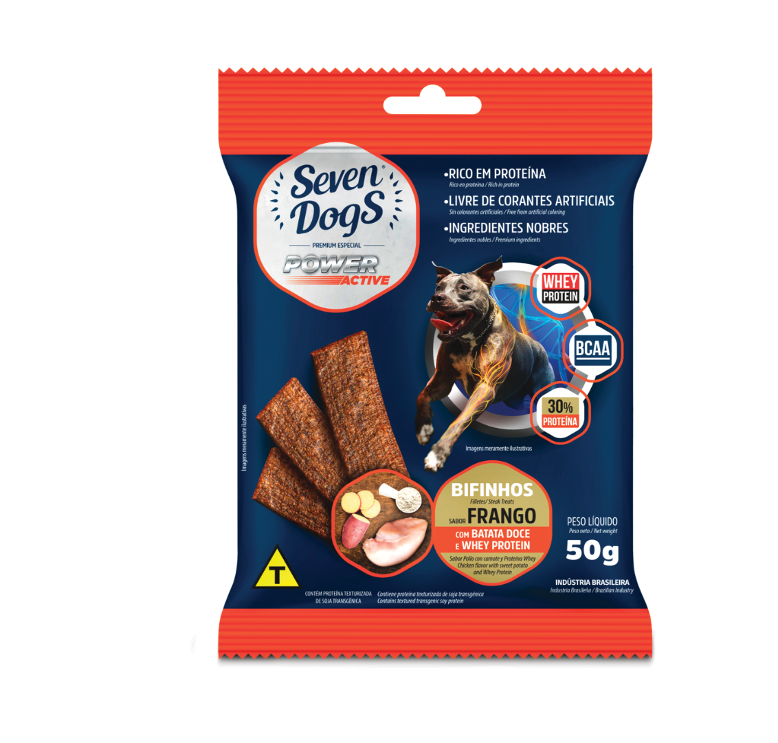 Foto - SevenDogs Bifinho Power Active Sabor Frango com Batata Doce e Whey
